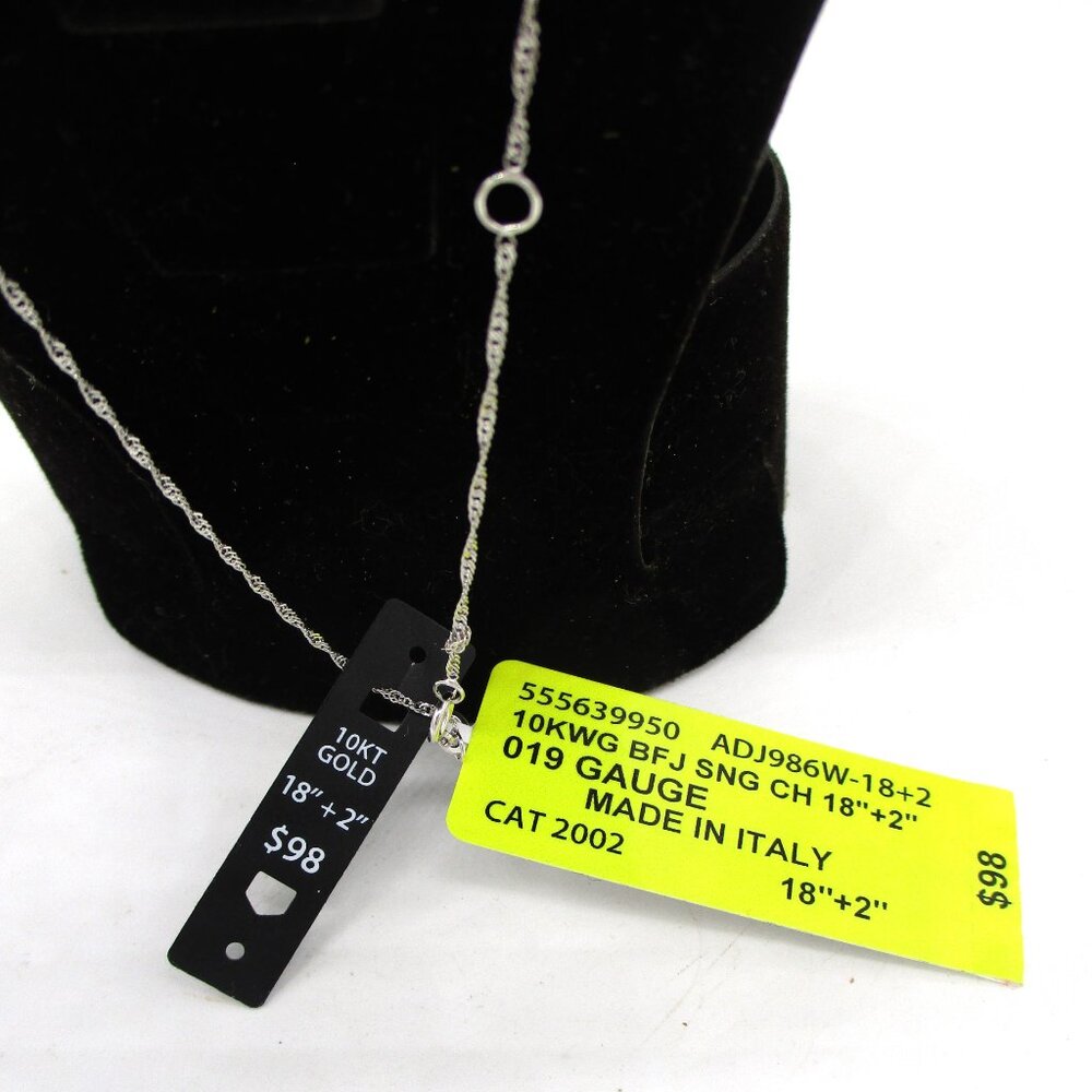 10K White Gold Necklace - 18" + 2"- Brilliance Fine Jewelry - 019 Gauge - Picture 5 of 5